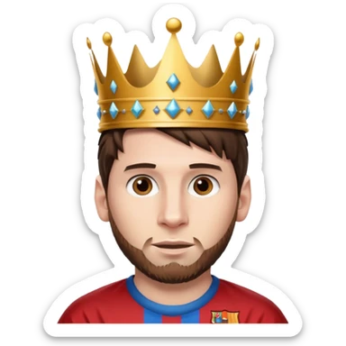 messi with a king crown sticker
