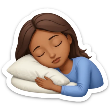 menina morena dormindo sticker