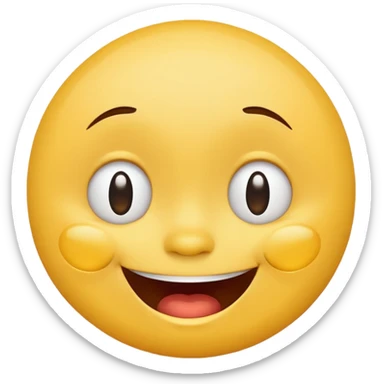 Emoji, yellow round laughing tilted head face with tears of fun sticker