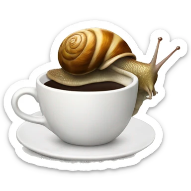 Snail drinking coffee sticker