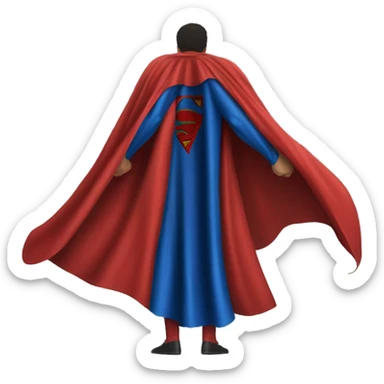 Superman cape alone from behind sticker