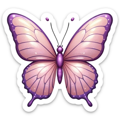 Light pink glitter butterfly emoji sticker