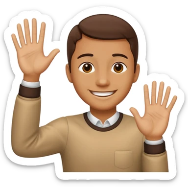 Face with person giving themselves a high five sticker