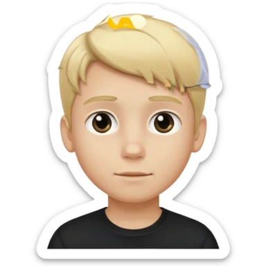 hockey player boy blonde hair black clothing sticker