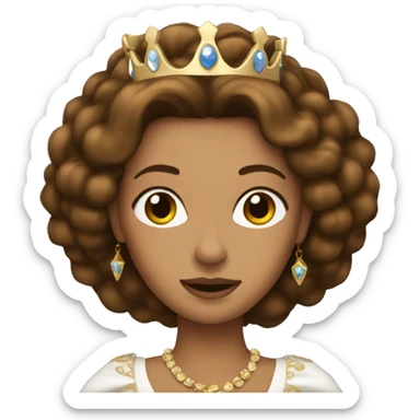 Queen with brown hair sticker