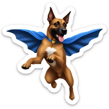  superman dog malinois flying sticker