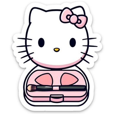 Hello kitty maquillandose sticker
