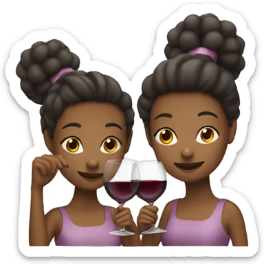 Three girls with wine sticker