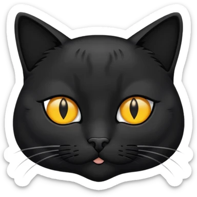 gato con mechon negro tapando un ojo sticker
