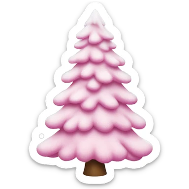 christmas tree with snow pink  sticker