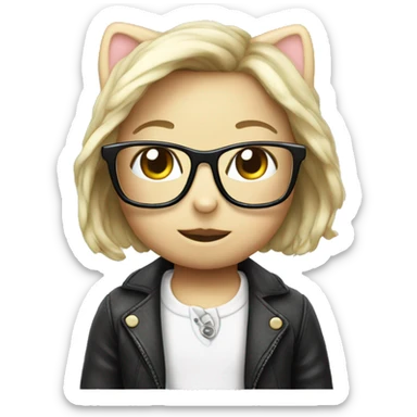 hello kitty with glasses sticker