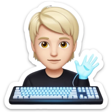 Streamer with glowing keyboard












 sticker