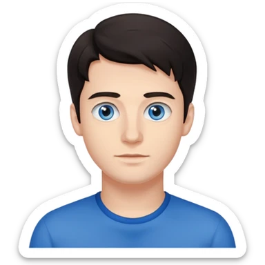 German 20 year old man dark hair blue eyes  sticker