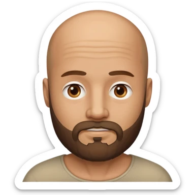 men without winkles with beard almost bald not so old sticker