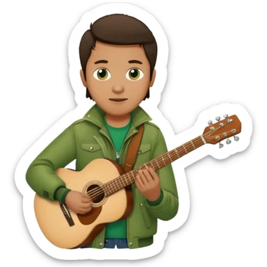 Guitarist + green jacket. sticker