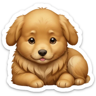 Golden retriever puppy sleepy sticker