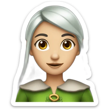 Elf girl with dark hair  sticker