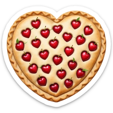cherry pie heart shape sticker
