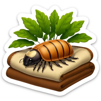 beetle Grub with a blanket in a shrub sticker