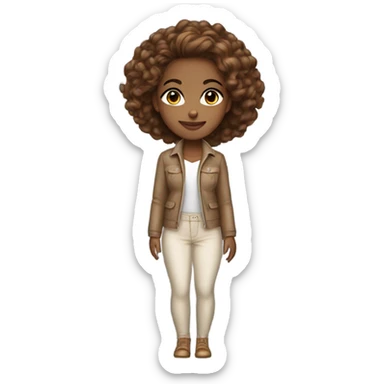 gorgeous light brown skin woman expensive clothes and highlights sticker
