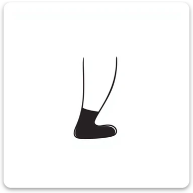 Simple hand-drawn leg and foot sketch sticker