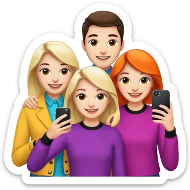 selfie of three stylish friends sticker