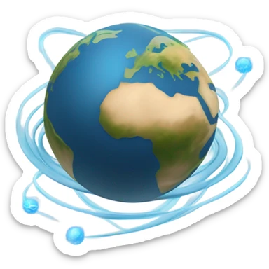 planet earth covered in signals sticker