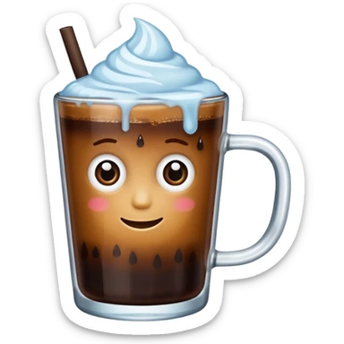 Cafe con hielo en una taza que diga ami sticker