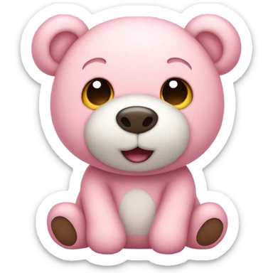 pink cute teddy bear sticker