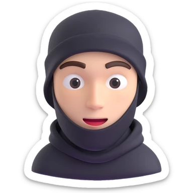 robber with black beanie sticker
