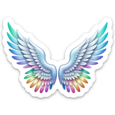 wings glitter white sticker