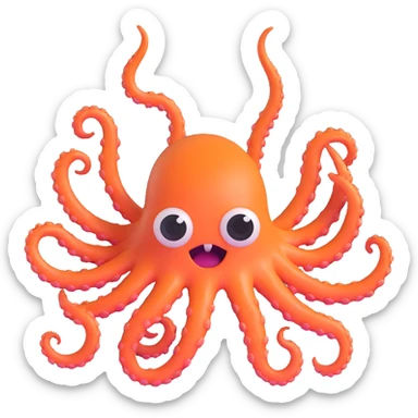 cute little monster with multiple eyes and tentacles like in Monsters Inc sticker