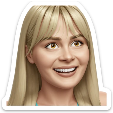 smiling girl with blonde hair sticker