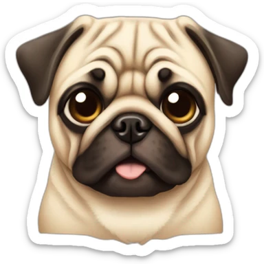 Pug tomando café sticker