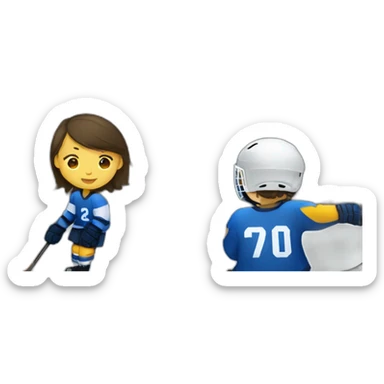 girl watching ice hockey sticker