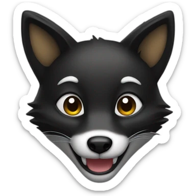 black fox smile sticker