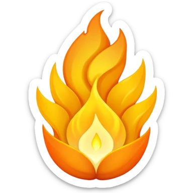 a radiant flame rising from a shadowy figure, representing the soul's energy, glowing effect sticker