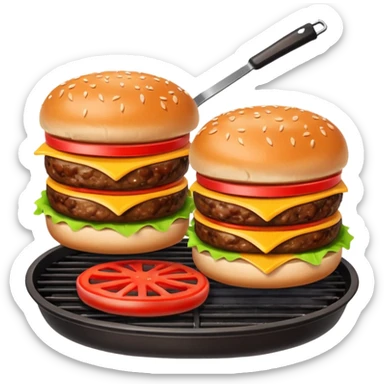 Grilling burgers sticker