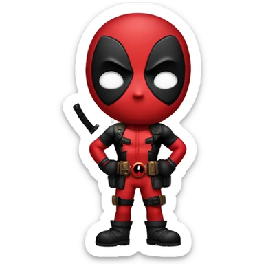 Cute deadpool character full body  sticker