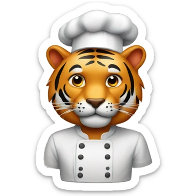 tiger with a baking hat sticker