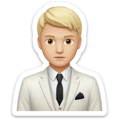 Nick Carter with white suit, blonde hair sticker