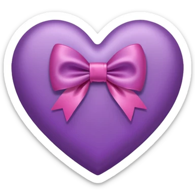 Purple heart with bow sticker