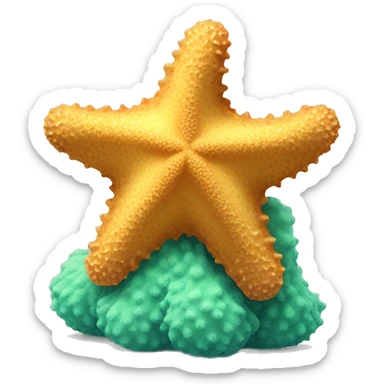 Starfish and sea sponge sticker