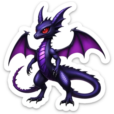 Shiny Epic Badass Gothic Dark Evil Noibat-Salandit-Littem-Hybrid (full body) sticker
