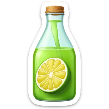 Green lemon juice bottle sticker