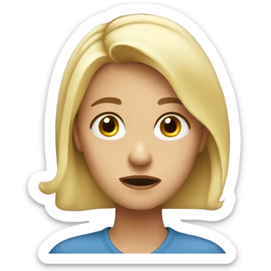 young blonde woman expressing confusion or disbelief sticker