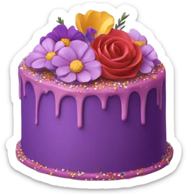 Purple cake sticker