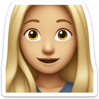 smiling girl with long hair at a hotel sticker