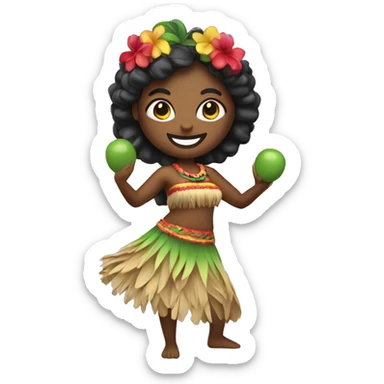 Hula dancer holding maracas sticker