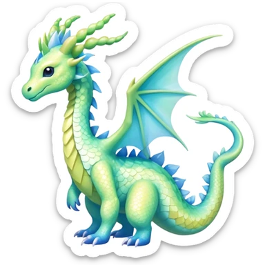 Exotic Rare Shiny Epic Ethereal Meganium-Amaura-Aurorus-Dragonair-hybrid, full body sticker